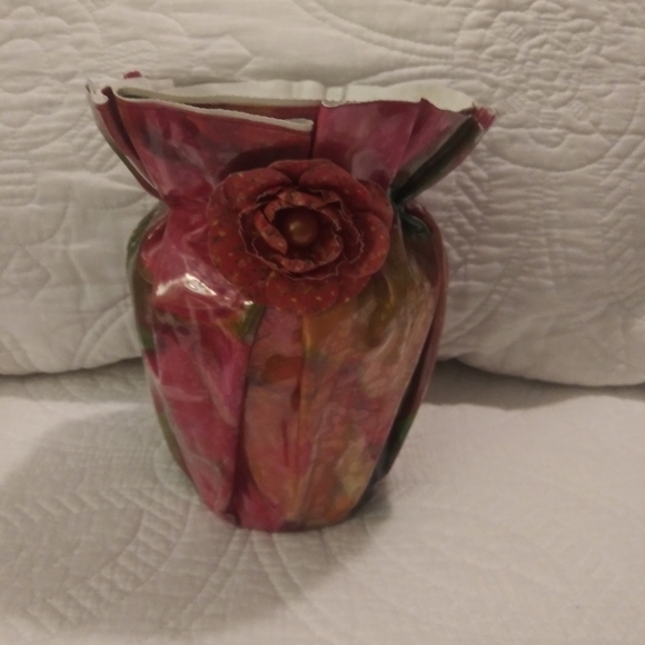 Other - Handmade Paper-Maiche Floral Vase